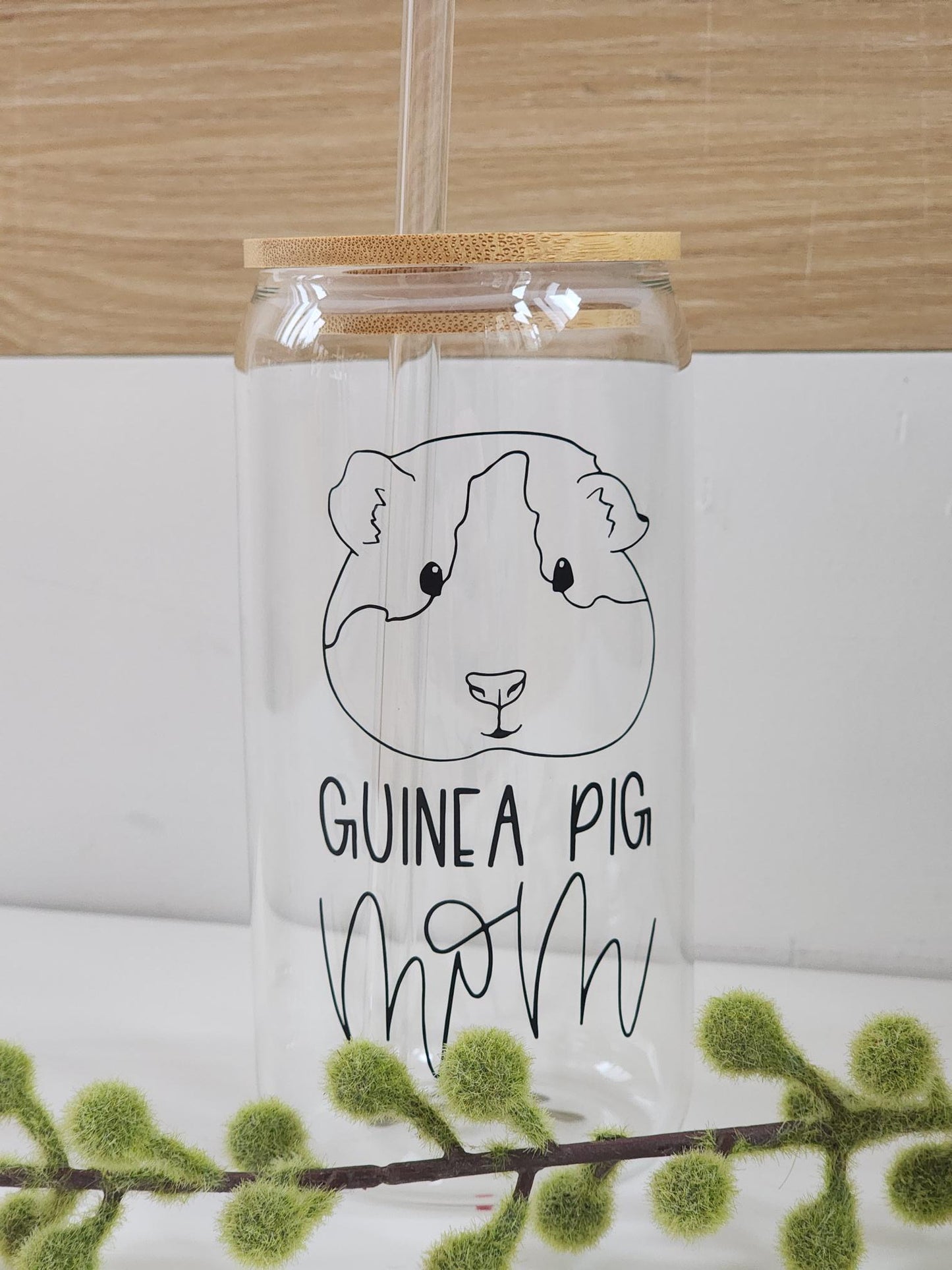 Glass Mug - Guinea Pig mom  - 16oz