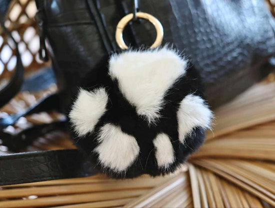 Faux fur Rabbit paw Keychain