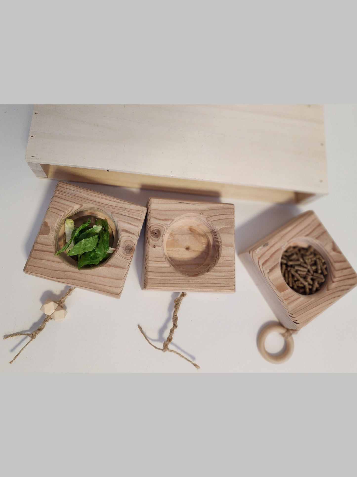 Interactive wooden Treats Box Toy